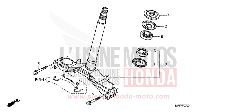 STEERING STEM for TRANSALP ABS BARLEY YELLOW METALLIC (Y199) from 2009